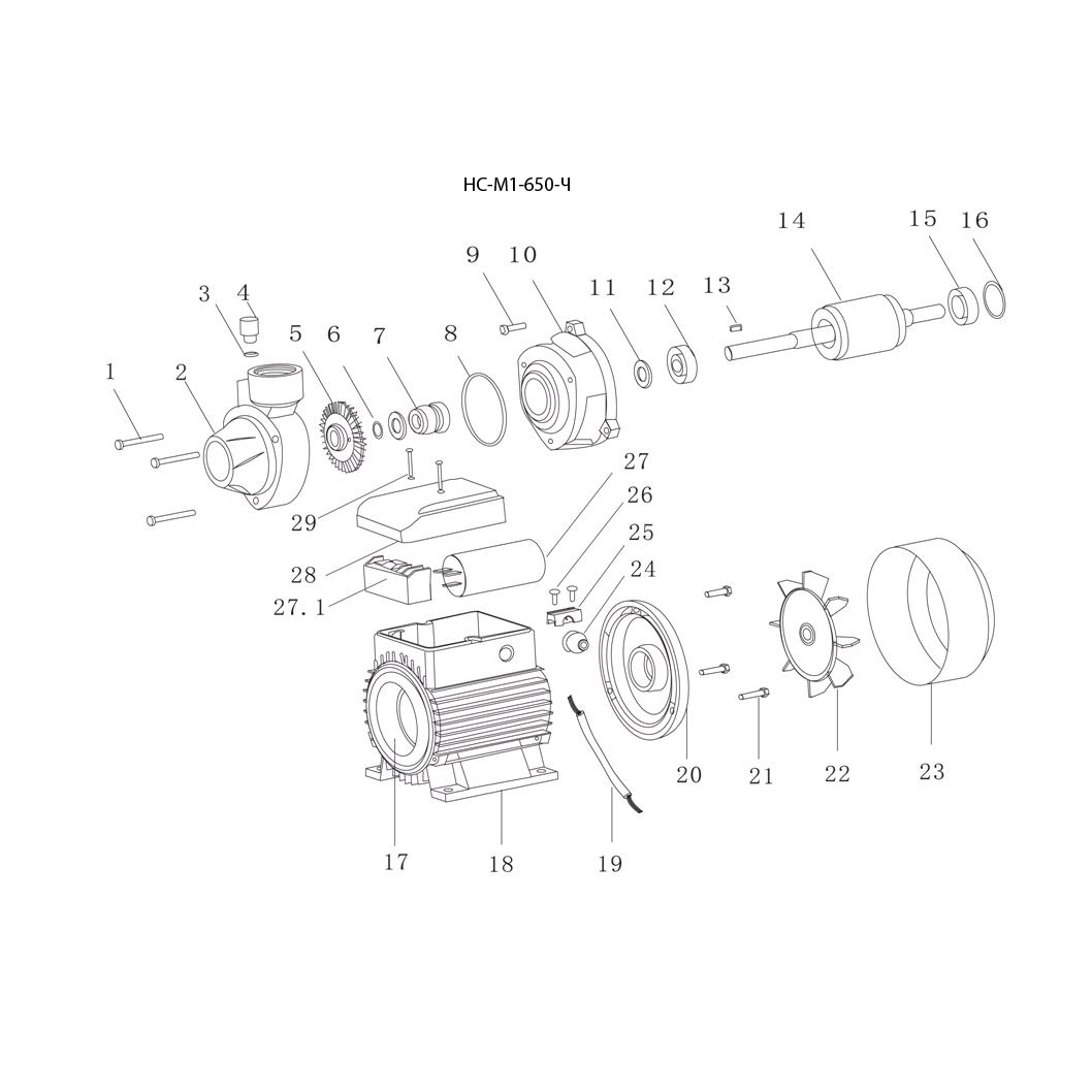 Насос поверхностный, вихревой НС-М1-650-Ч