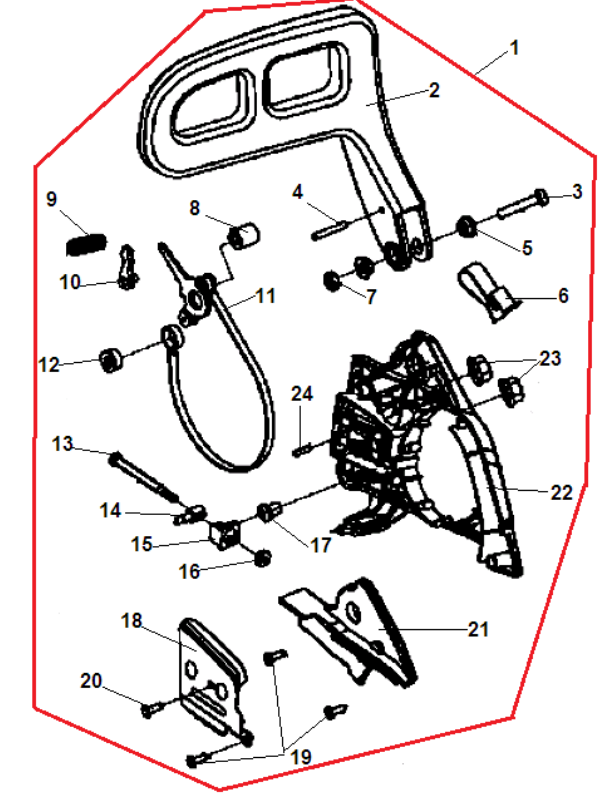6 ТОРМОЗ ЦЕПИ БЕНЗОПИЛА CHAMPION 240-16