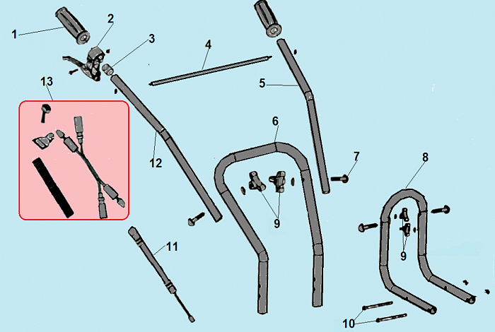 2 РУЧКА - ТРОС ГАЗА КУЛЬТИВАТОР CHAMPION GC243E